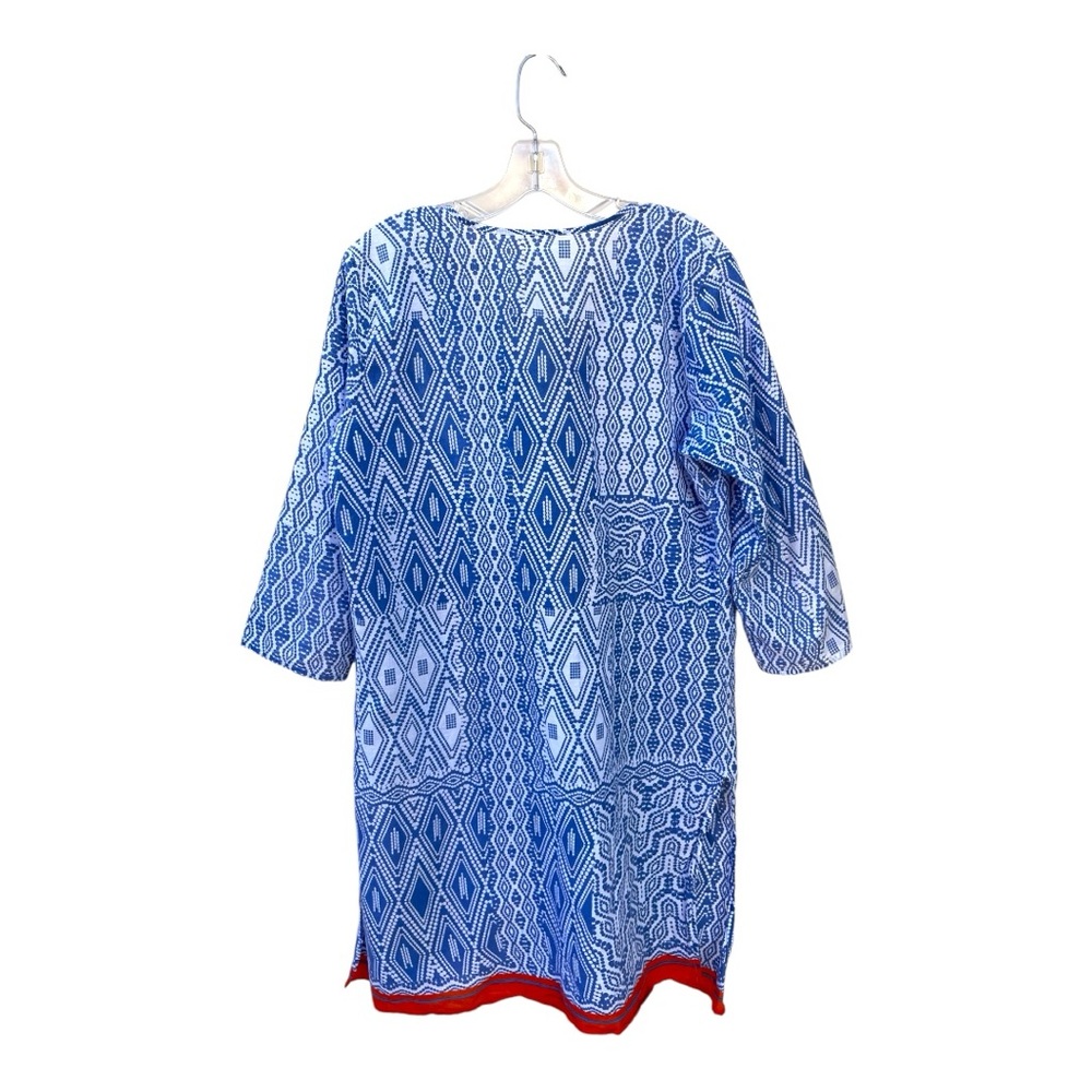 Blue & White Beach Cover up Tunic M/L - Picture 8 of 8